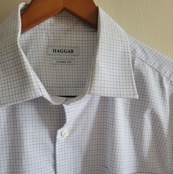 Haggar classic fit button down Men's size neck 17 - Picture 2 of 5